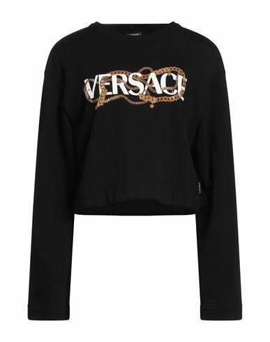 Versace Woman Sweatshirt Black Cotton, Elastane Cover