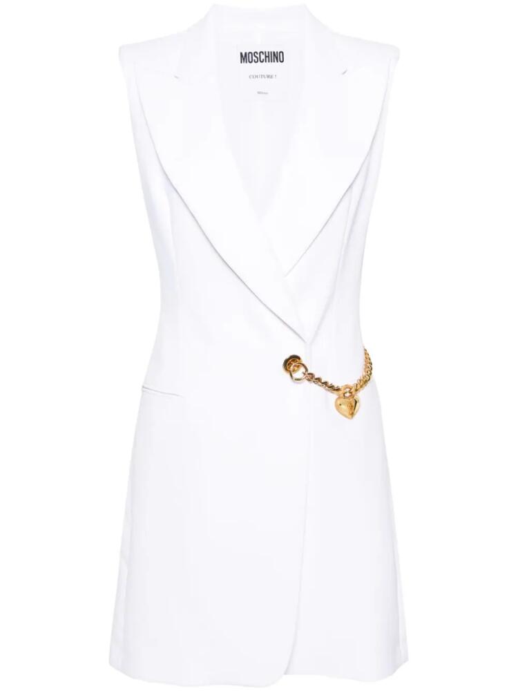 Moschino heart-chain wrapped mini dress - White Cover