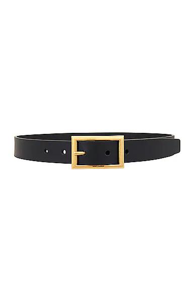 Saint Laurent Rectangle Buckle Belt in Black Cover