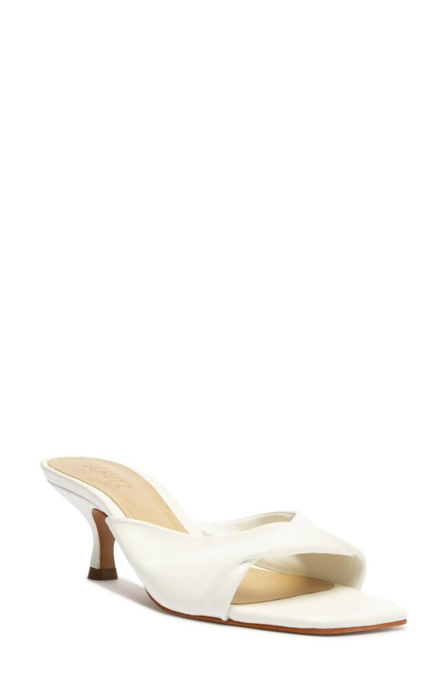 Schutz Cecily Slide Sandal in White Leather Cover