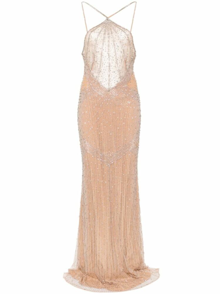 Amen crystal-embellished gown - Neutrals Cover