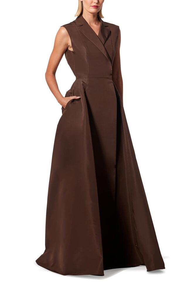 Carolina Herrera Sleeveless Trench Silk Ballgown in Mocha Cover