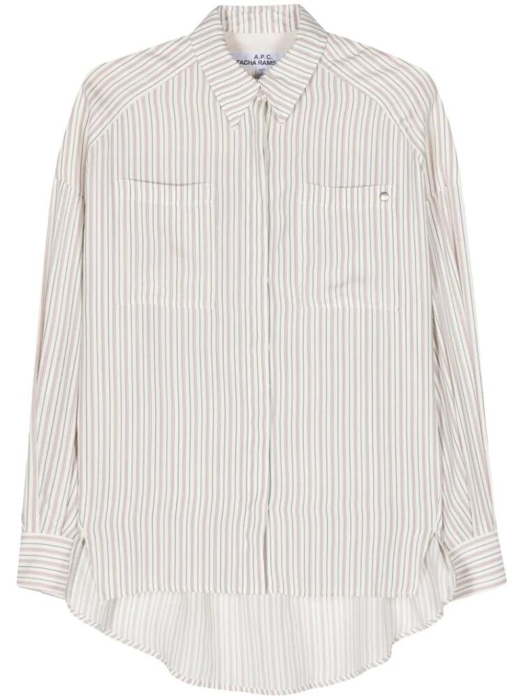 A.P.C. striped drop-shoulder shirt - White Cover