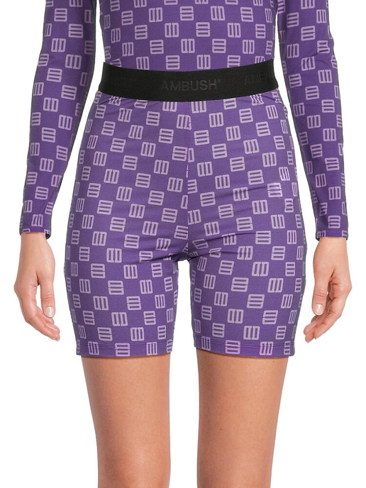 Ambush Women's Monogram Biker Shorts - Purple Cover