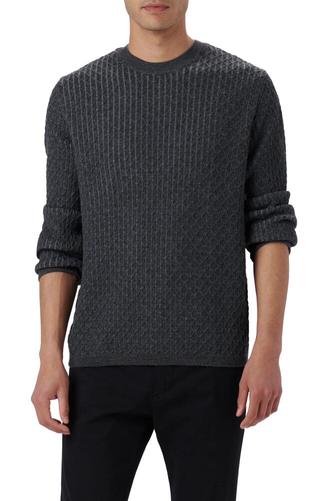 Bugatchi Merino Wool Diamond Stitch Sweater in Anthracite Cover