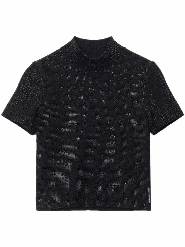 Alexander Wang crystal-embellished hotfix top - Black Cover