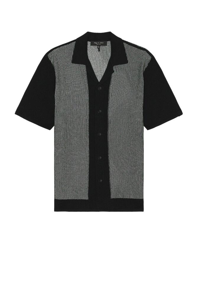 Rag & Bone Harvey Knit Camp Shirt in Black Cover