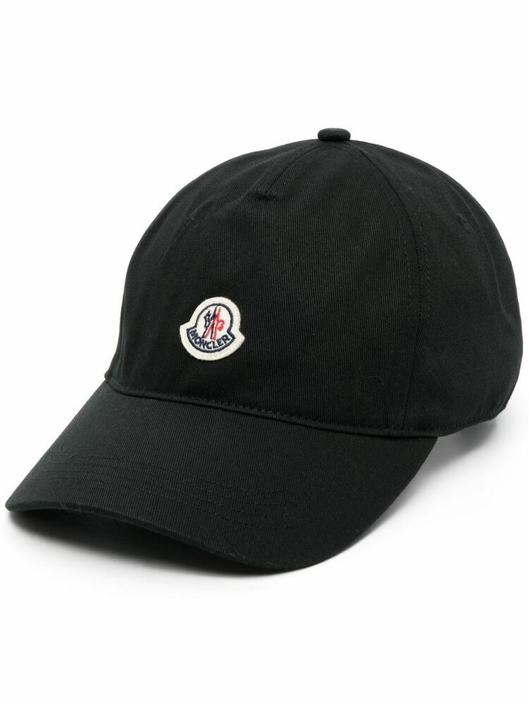 Moncler logo-patch cotton cap - Black Cover