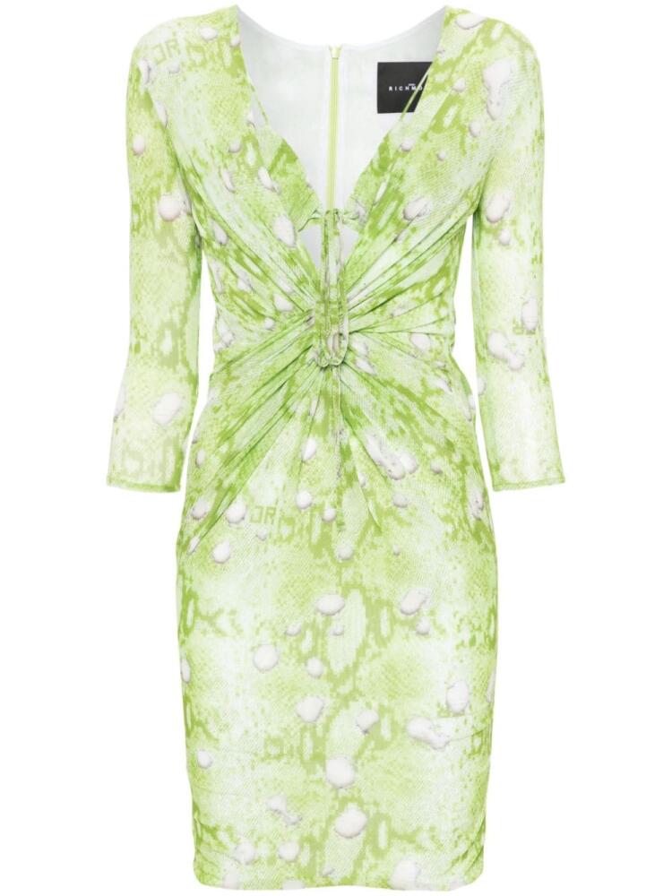 John Richmond snakeskin-print mini dress - Green Cover