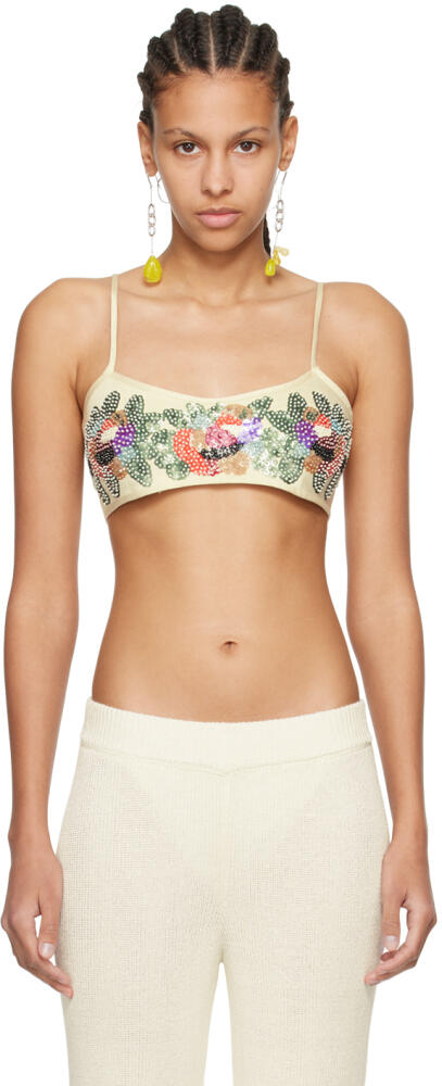 Bode Off-White Sunset Lily Bra Cover