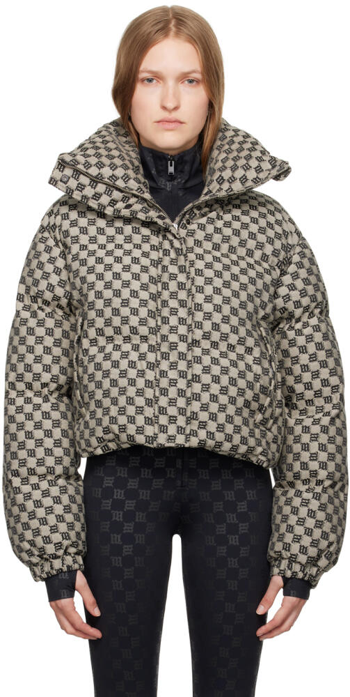 MISBHV Gray Monogram Jacquard Puffer Jacket Cover