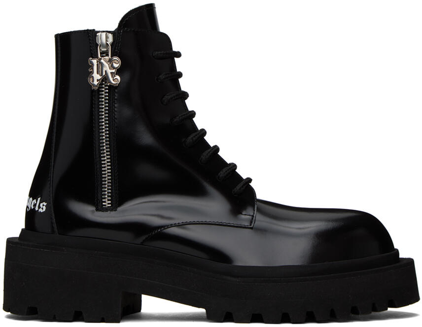 Palm Angels Black PA Combat Boots Cover