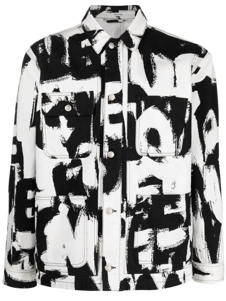 Alexander McQueen text print denim jacket - Black Cover