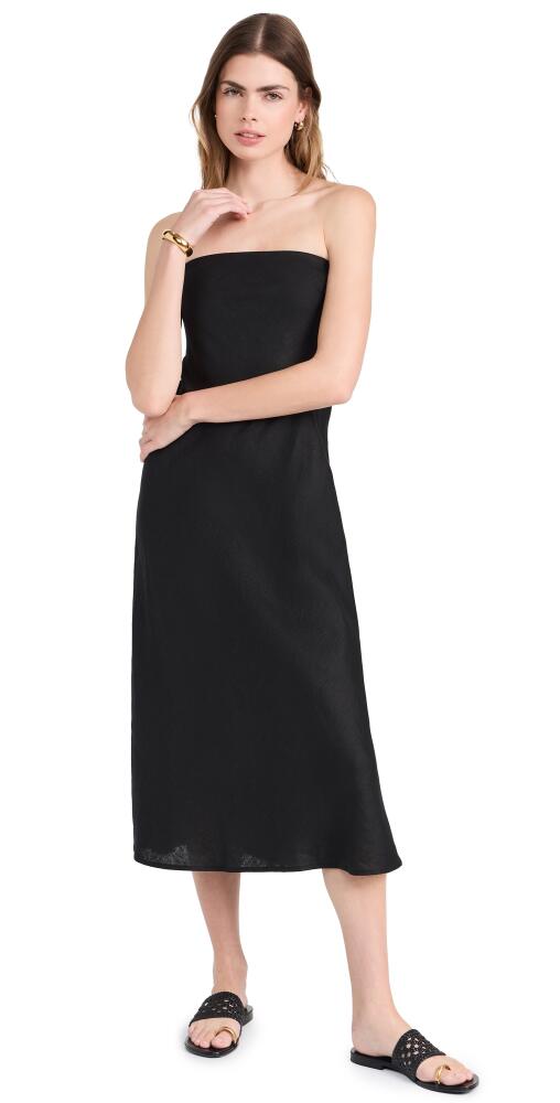 Enza Costa Linen Bias Dress Black Cover