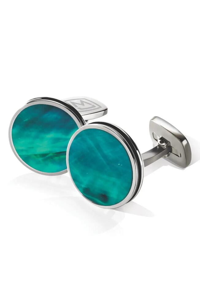 M-Clip® Stainless Steel Cuff Links in Stainless Steel/Teal Cover