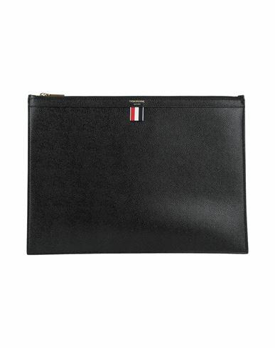 Thom Browne Man Handbag Black Soft Leather Cover