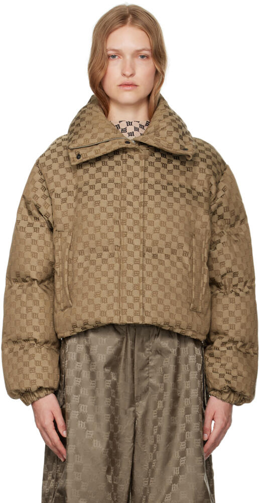 MISBHV Beige Jacquard Monogram Puffer Jacket Cover