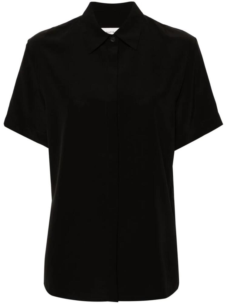 Matteau short-sleeve silk shirt - Black Cover