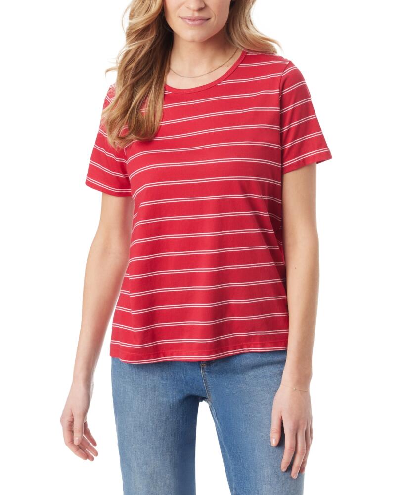 Gloria Vanderbilt Women's Amanda Crewneck T-Shirt - Red Poppy Stripe Cover