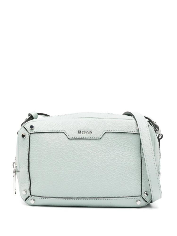 BOSS grained-leather crossbody bag - Green Cover