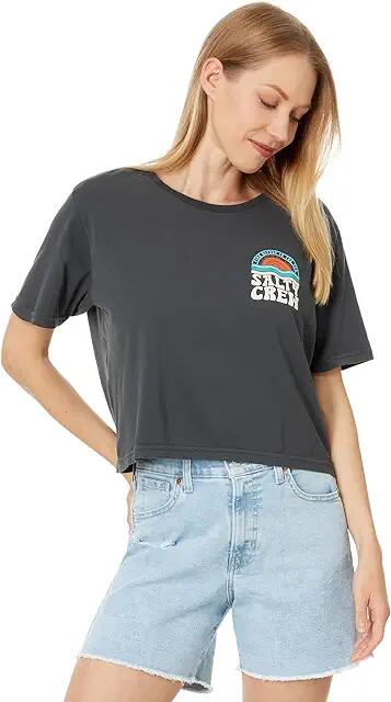 Salty Crew Sundown Crop Tee (Charcoal) Women's Clothing Cover