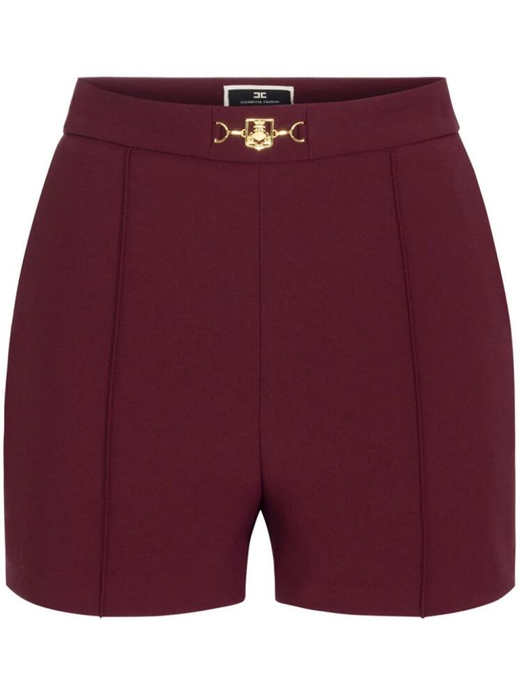 Elisabetta Franchi appliqué-logo shorts - Red Cover