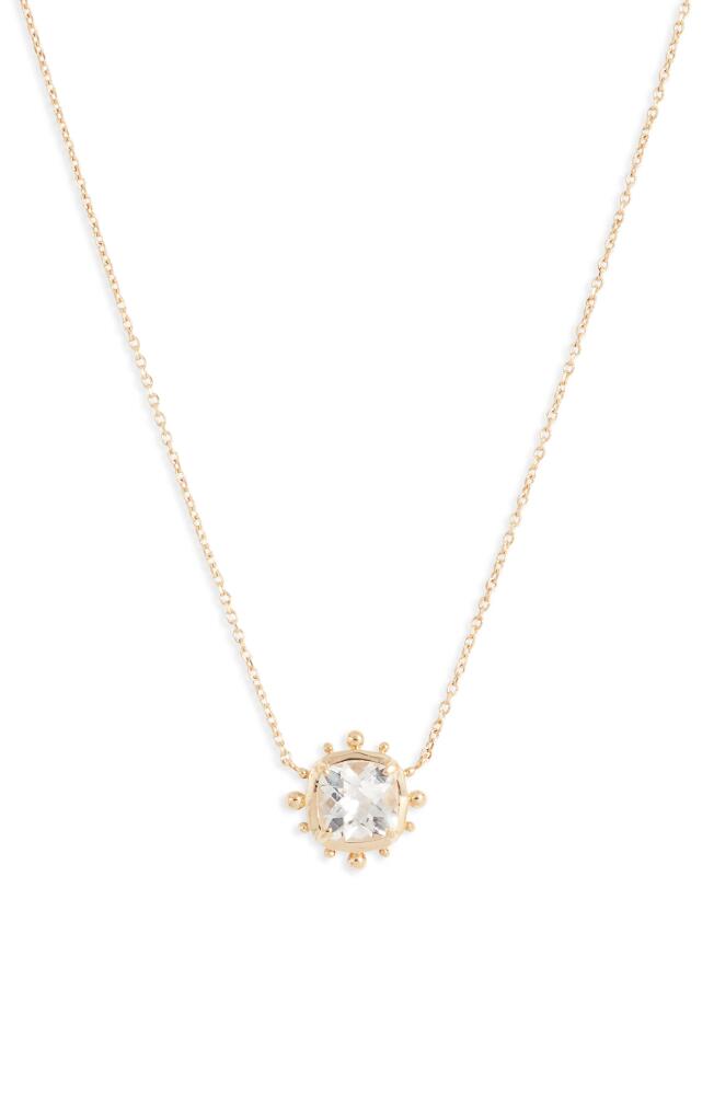 Anzie Dew Drop Avery White Topaz Pendant Necklace in Clear Cover