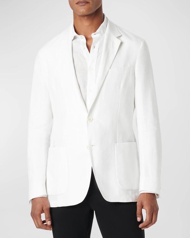 Bugatchi Men's Linen Single-Breasted Blazer Jacket Cover