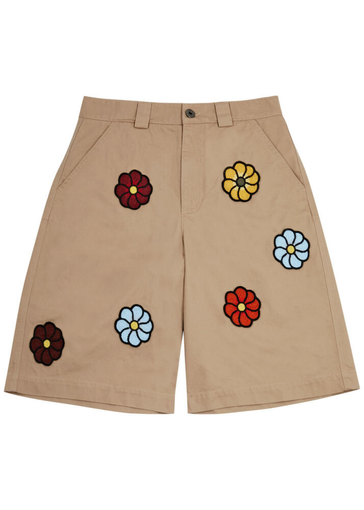 Moncler Genius 1 Moncler JW Anderson Floral Cotton Shorts - Ecru Cover