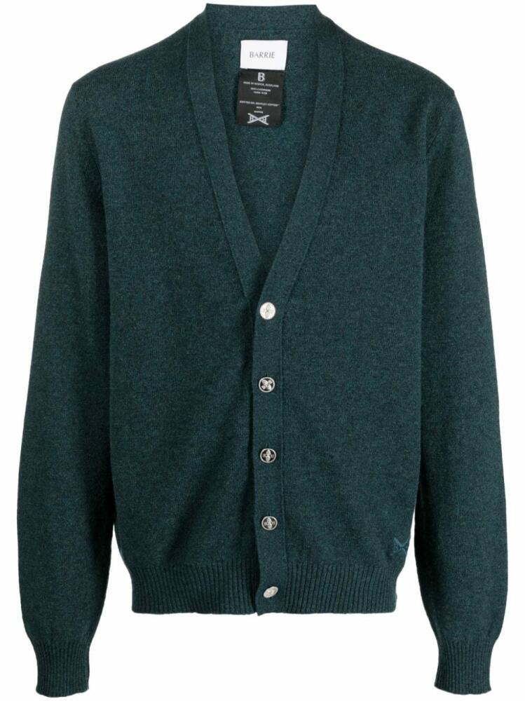 Barrie B Label logo-embroidered cashmere cardigan - Green Cover