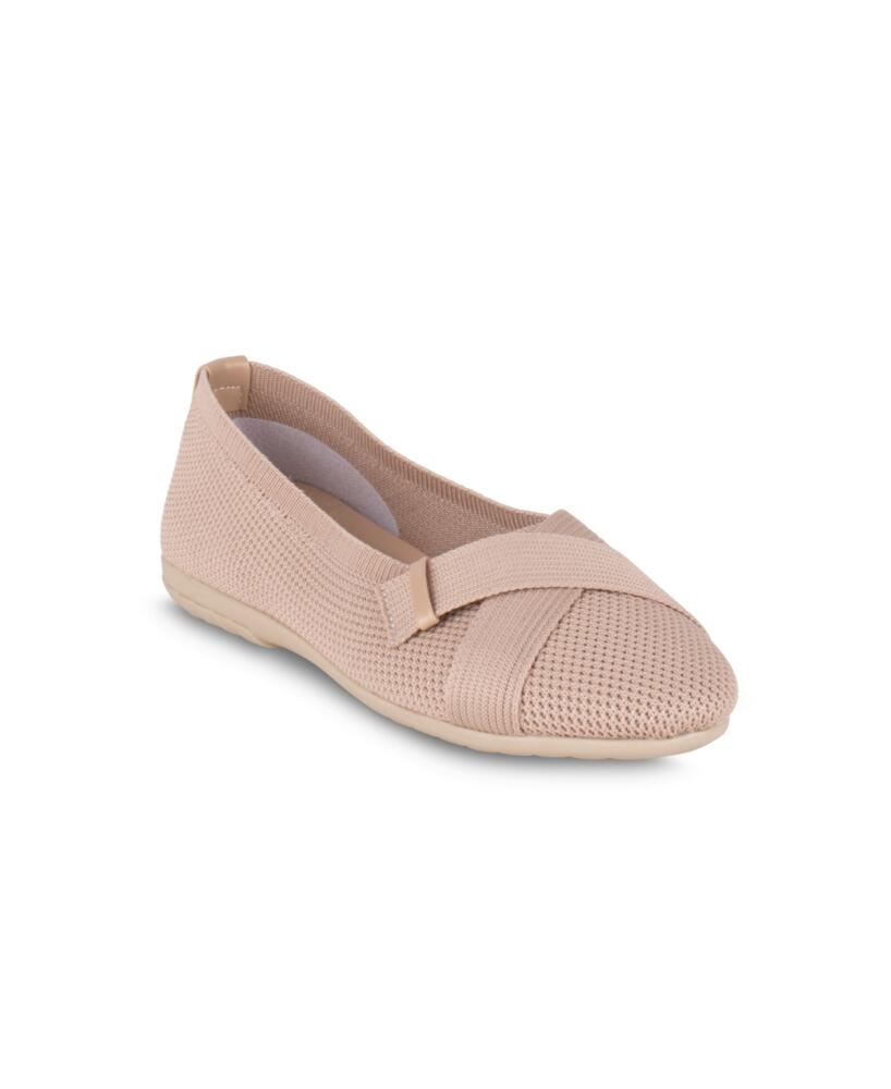 Gloria Vanderbilt Women's Debbie Knit Double Strap Flat - Natural Cover