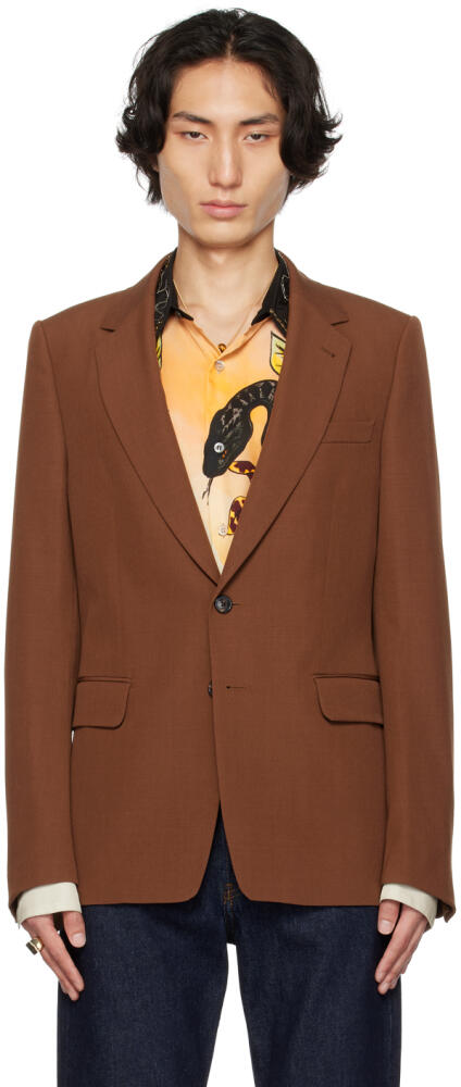 Dries Van Noten Brown Two-Button Blazer Cover