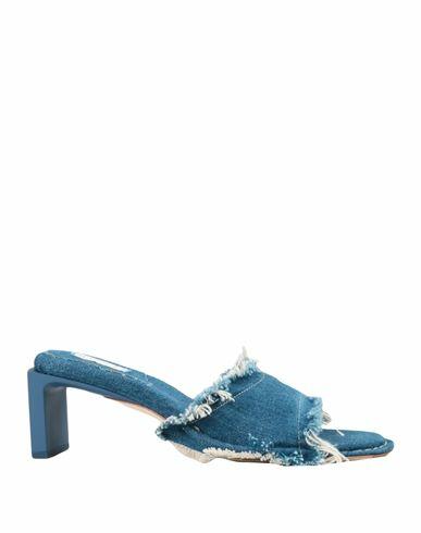 Miista Marguerite Denim Sandals Woman Sandals Blue Textile fibers, Soft Leather Cover