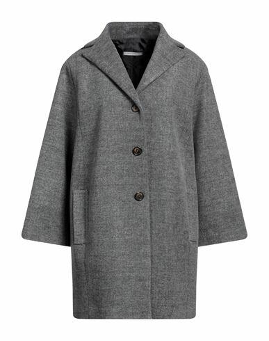 Biancoghiaccio Woman Coat Grey Acrylic, Polyethylene, Wool Cover