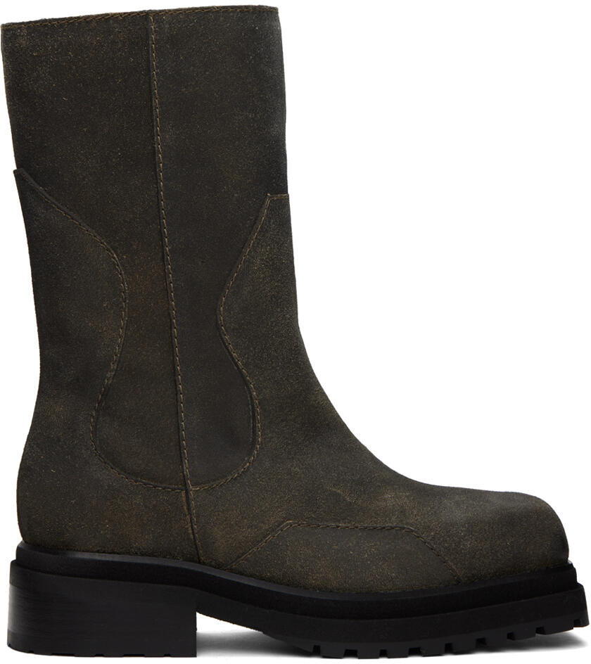 Eckhaus Latta Brown Stacked Boots Cover