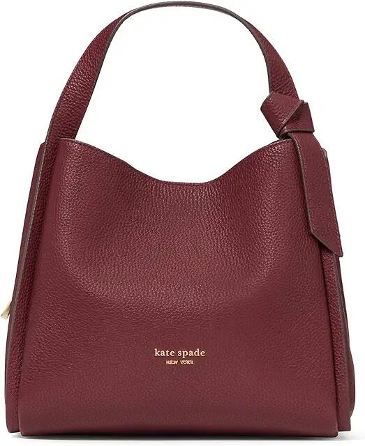 Kate Spade New York Knott Pebbled Leather Medium Crossbody Tote (Cordovan) Tote Handbags Cover