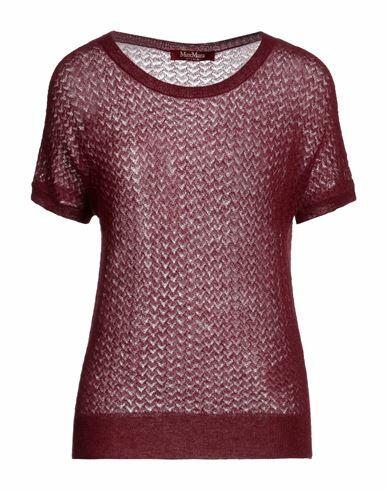 Max Mara Studio Woman Sweater Burgundy Polyamide, Mohair wool, Wool Cover