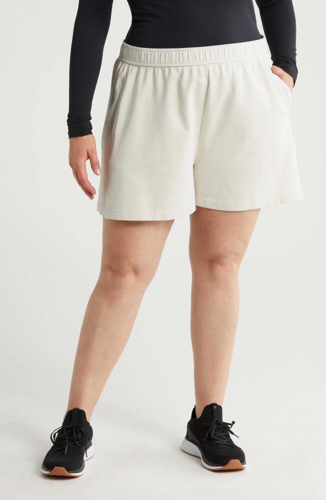 zella Swoop Terry Shorts in Grey Moonbeam Cover