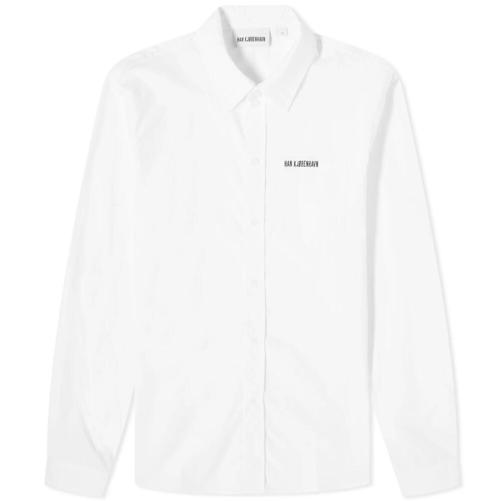 Han Kjobenhavn Men's Logo Regular Fit Shirt in White Cover