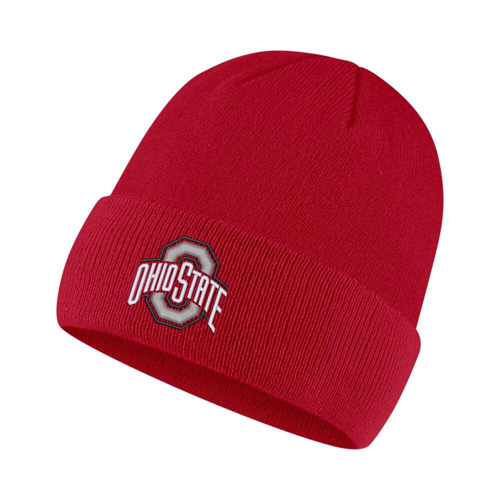 Ohio State Nike Unisex College Logo Beanie in Red Cover