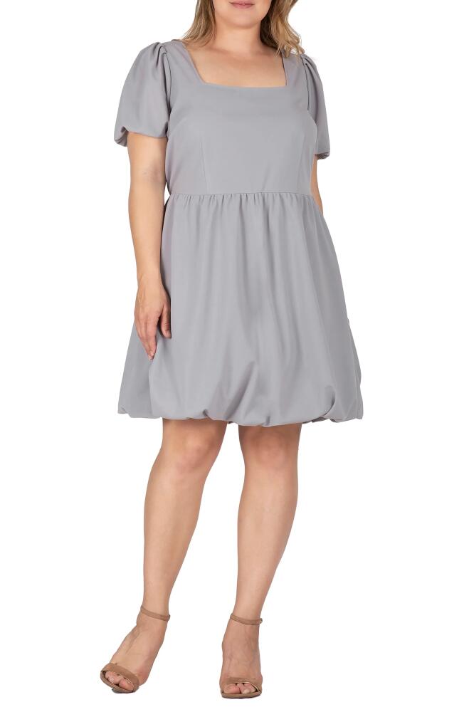 Standards & Practices Puff Sleeve Bubble Hem Dress in Grey Cover