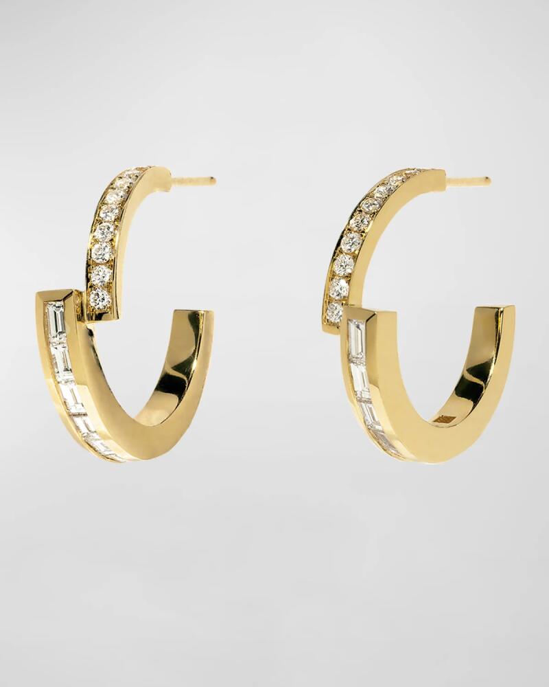 AZLEE 18k Yellow Gold Diamond Hoop Earrings Cover