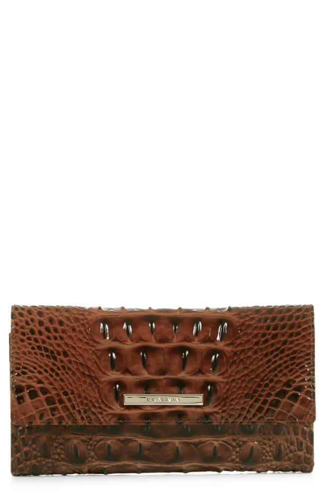 Brahmin Cordelia Croc Embossed Leather Wallet in Pecan Cover