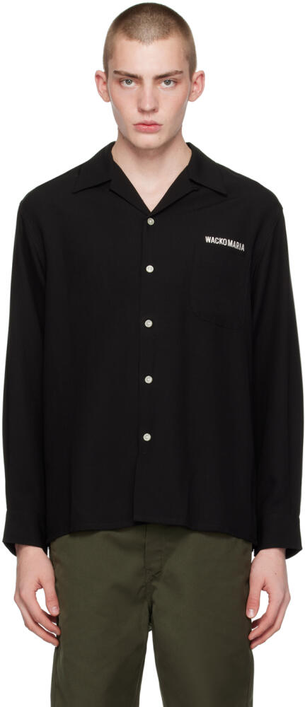 WACKO MARIA Black Embroidered Shirt Cover