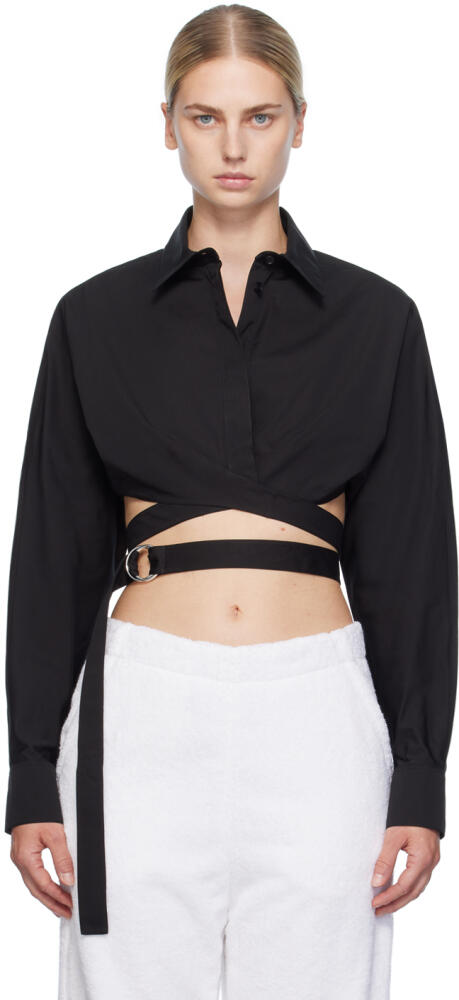 ALAÏA Black Cross Over Shirt Cover