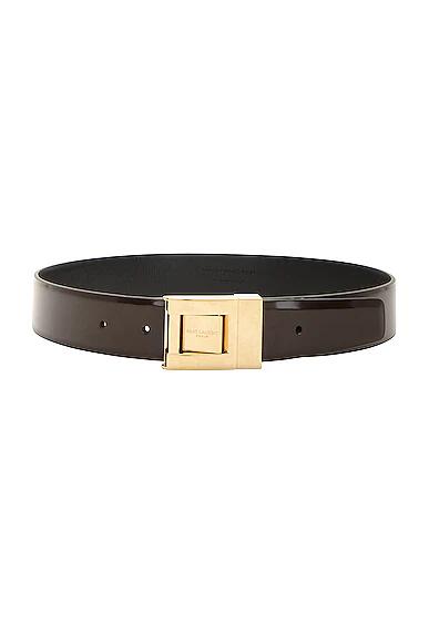 Saint Laurent Boucle LA 76 Belt in Chocolate Cover