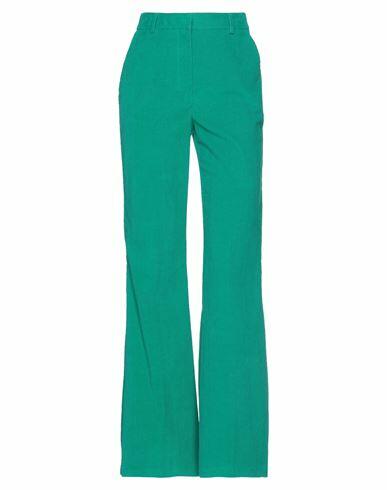 Sfizio Woman Pants Emerald green Cotton, Elastane Cover