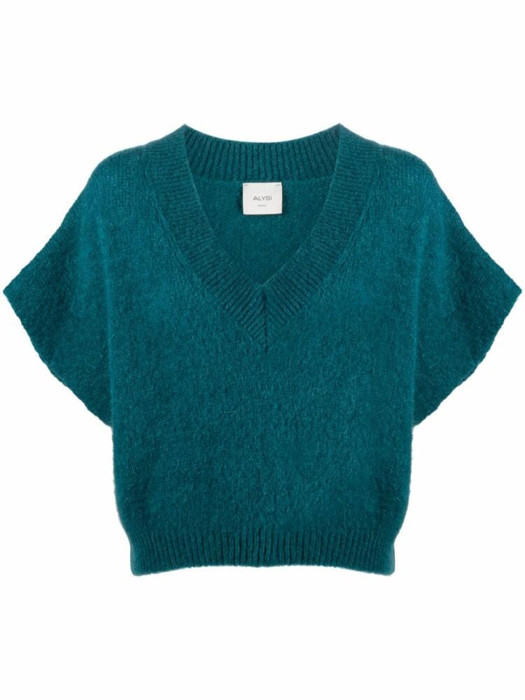 Alysi brushed mohair-blend knitted T-shirt - Blue Cover