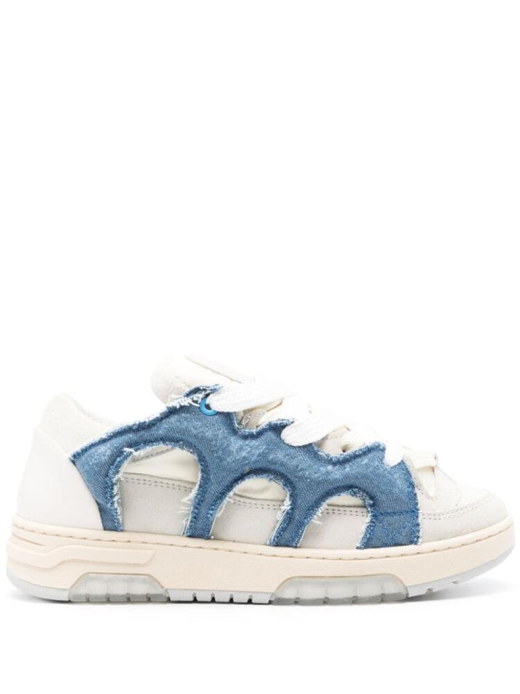 Paura logo-debossed low-top sneakers - Blue Cover