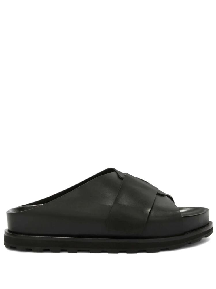 Jil Sander slip-on leather slides - Black Cover